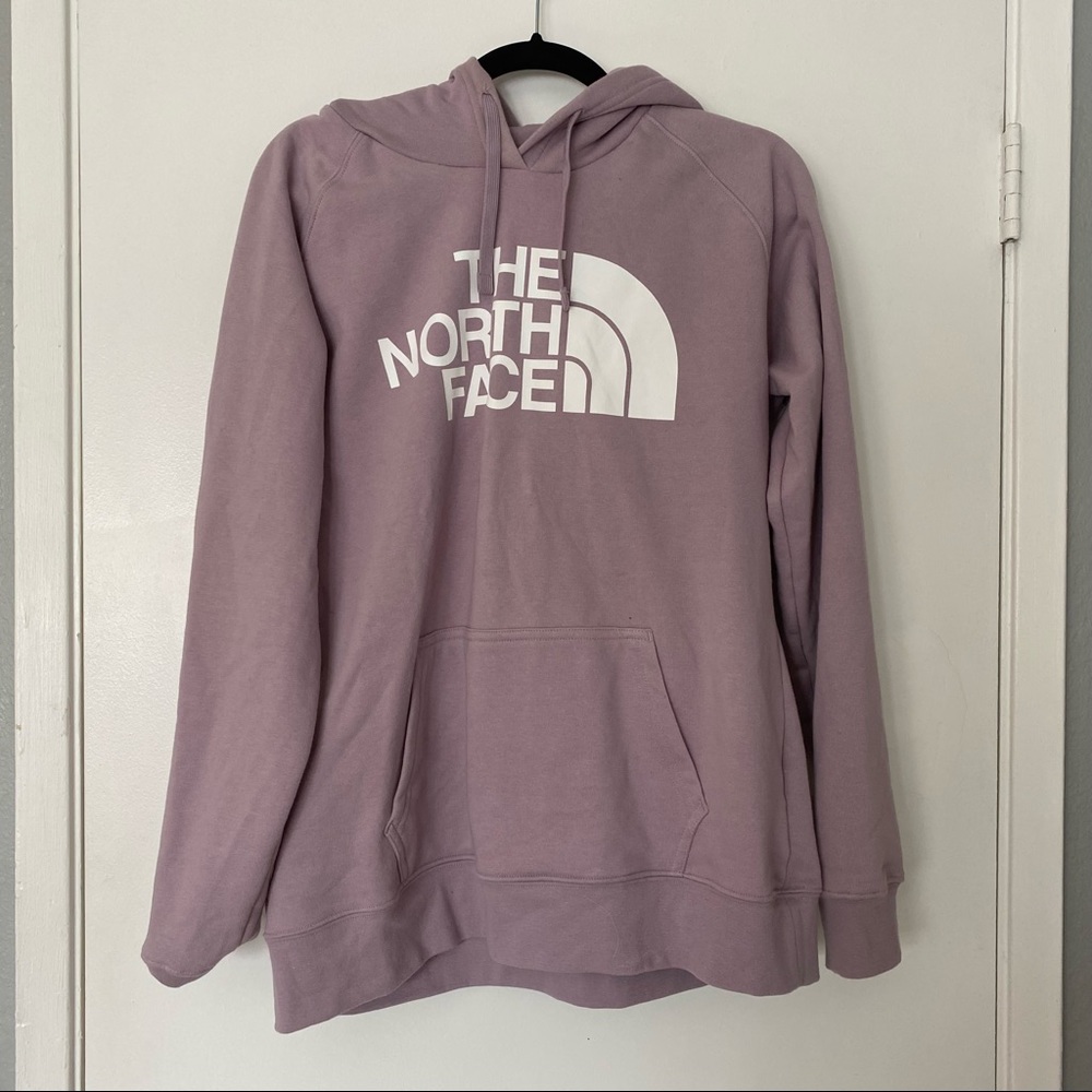 Women’s light purple North Face sweatshirt